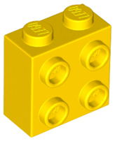 Yellow Brick, Modified 1 x 2 x 1 2/3 with Studs on Side