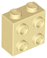 Tan Brick, Modified 1 x 2 x 1 2/3 with Studs on Side
