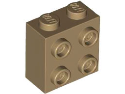 Dark Tan Brick, Modified 1 x 2 x 1 2/3 with Studs on Side