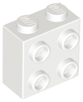 White Brick, Modified 1 x 2 x 1 2/3 with Studs on Side