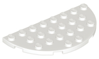 White Plate, Round Half 4 x 8