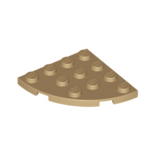 Dark Tan Plate, Round Corner 4 x 4