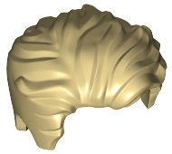 Tan Minifigure, Hair Swept Left Tousled with Slight Widow's Peak and Short Sideburns