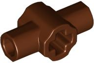 Reddish Brown Technic, Axle Connector Hub with 2 Bar Holders Perpendicular
