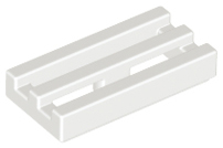 White Tile, Modified 1 x 2 Grille with Bottom Groove