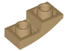 Dark Tan Slope, Curved 2 x 1 x 2/3 Inverted