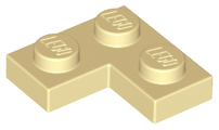 Tan Plate 2 x 2 Corner