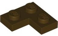 Dark Brown Plate 2 x 2 Corner