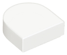 White Tile, Round 1 x 1 Half Circle Extended