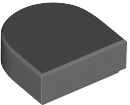Dark Bluish Gray Tile, Round 1 x 1 Half Circle Extended