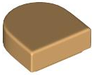 Medium Tan Tile, Round 1 x 1 Half Circle Extended
