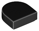 Black Tile, Round 1 x 1 Half Circle Extended