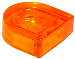 Trans-Orange Tile, Round 1 x 1 Half Circle Extended