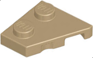 Dark Tan Wedge, Plate 2 x 2  Left