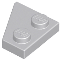 Light Bluish Gray Wedge, Plate 2 x 2  Right