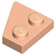 Light Nougat Wedge, Plate 2 x 2  Right