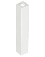 White Brick 1 x 1 x 5 - Solid Stud