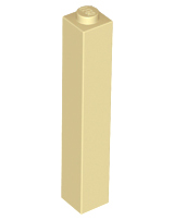 Tan Brick 1 x 1 x 5 - Solid Stud