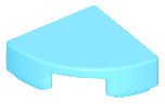 Medium Azure Tile, Round 1 x 1 Quarter