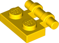 Yellow Plate, Modified 1 x 2 with Bar Handle on Side - Free Ends