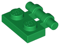 Green Plate, Modified 1 x 2 with Bar Handle on Side - Free Ends