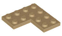 Dark Tan Plate 4 x 4 Corner