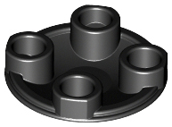 Black Plate, Round 2 x 2 with Rounded Bottom (Boat Stud)