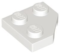White Wedge, Plate 2 x 2  Cut Corner