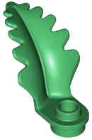 Green Plant Plate, Round 1 x 1 with Curved, Upright Leaf