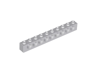 Light Bluish Gray Technic, Brick 1 x 10 with Holes