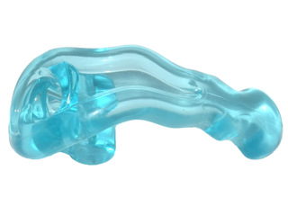 Trans-Light Blue Wave Rounded Energy with Bar Handle (Power Blast)