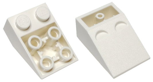 White Slope, Inverted 33 3 x 2 with Hollow Round Bottom Tube
