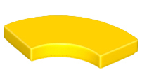 Yellow Tile, Round Corner 2 x 2 Macaroni