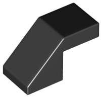 Black Slope 45 2 x 1 with Cutout without Stud