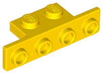 Yellow Bracket 1 x 2 - 1 x 4 with Rounded Corners at the Bottom