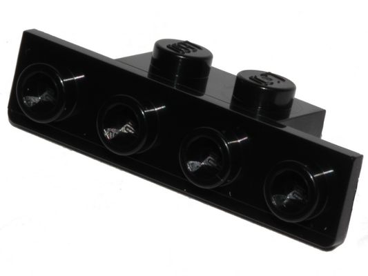 Black Bracket 1 x 2 - 1 x 4 with Rounded Corners at the Bottom