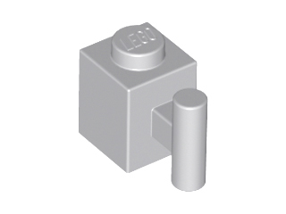 Light Bluish Gray Brick, Modified 1 x 1 with Bar Handle