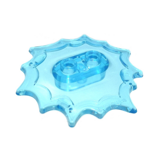 Trans-Light Blue Power Burst, Minifigure Pedestal 5 x 5 x 2/3