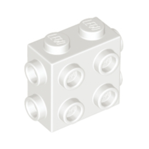 White Brick, Modified 1 x 2 x 1 2/3 with Studs on Side and Ends