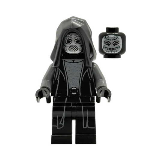 hp614 Death Eater - Black Hood, Dark Bluish Gray Arms, Large Open Mouth / Squinting Eyes