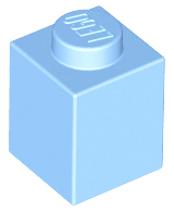 Bright Light Blue Brick 1 x 1