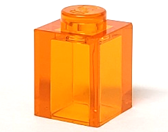 Trans-Orange Brick 1 x 1