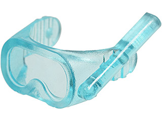 Trans-Light Blue Minifigure, Visor Scuba Diver Mask