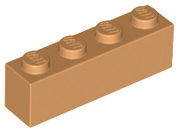 Medium Nougat Brick 1 x 4