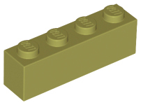 Olive Green Brick 1 x 4