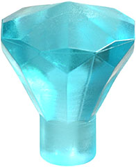 Trans-Light Blue Rock 1 x 1 Jewel 24 Facet