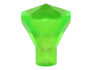 Trans-Bright Green Rock 1 x 1 Jewel 24 Facet