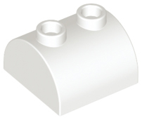 White Slope, Curved 2 x 2 Double with 2 Hollow Studs
