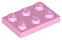 Bright Pink Plate 2 x 3