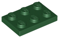 Dark Green Plate 2 x 3